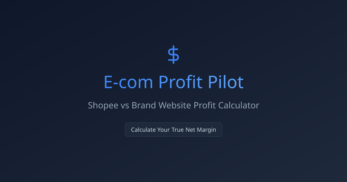 E-com Profit Pilot | Shopee vs Website Profit Calculator